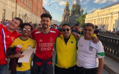 Saint Petersburg what’s up!!! Outside the fanfest with the fam and a random Russian guy :)