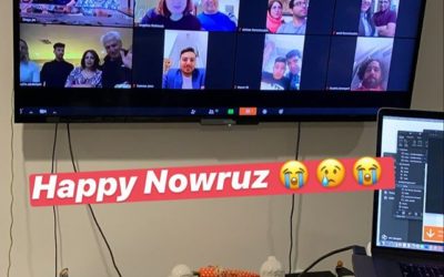 Fun way to get together ! Zoom kinda made me feel like I was in the Brady bunch lol Happy Persian New Years Everyone , first time virtually lol . . . . .